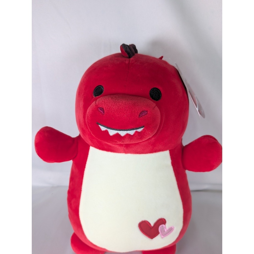 Squishmallow HUG MEES Valentines Duster the Dinosaur Plush 12" New w Tags Hearts - Picture 2 of 7